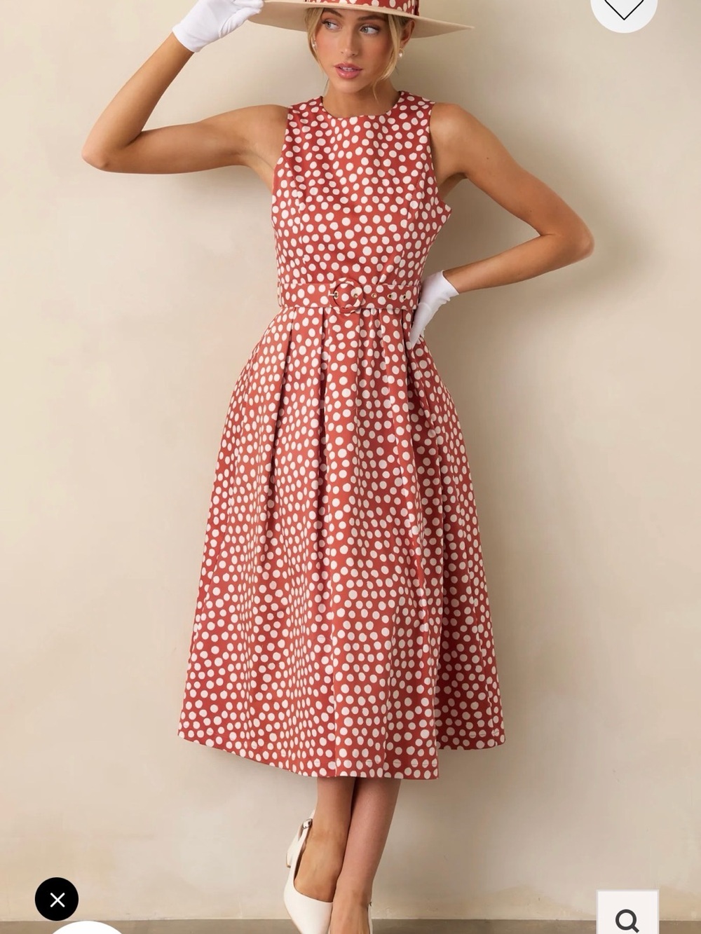 Prosperina Ava Brick Red Dress with Belt Size Small NWT